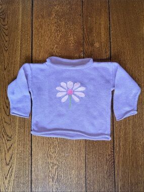 Lavender Daisy Knit Pullover
